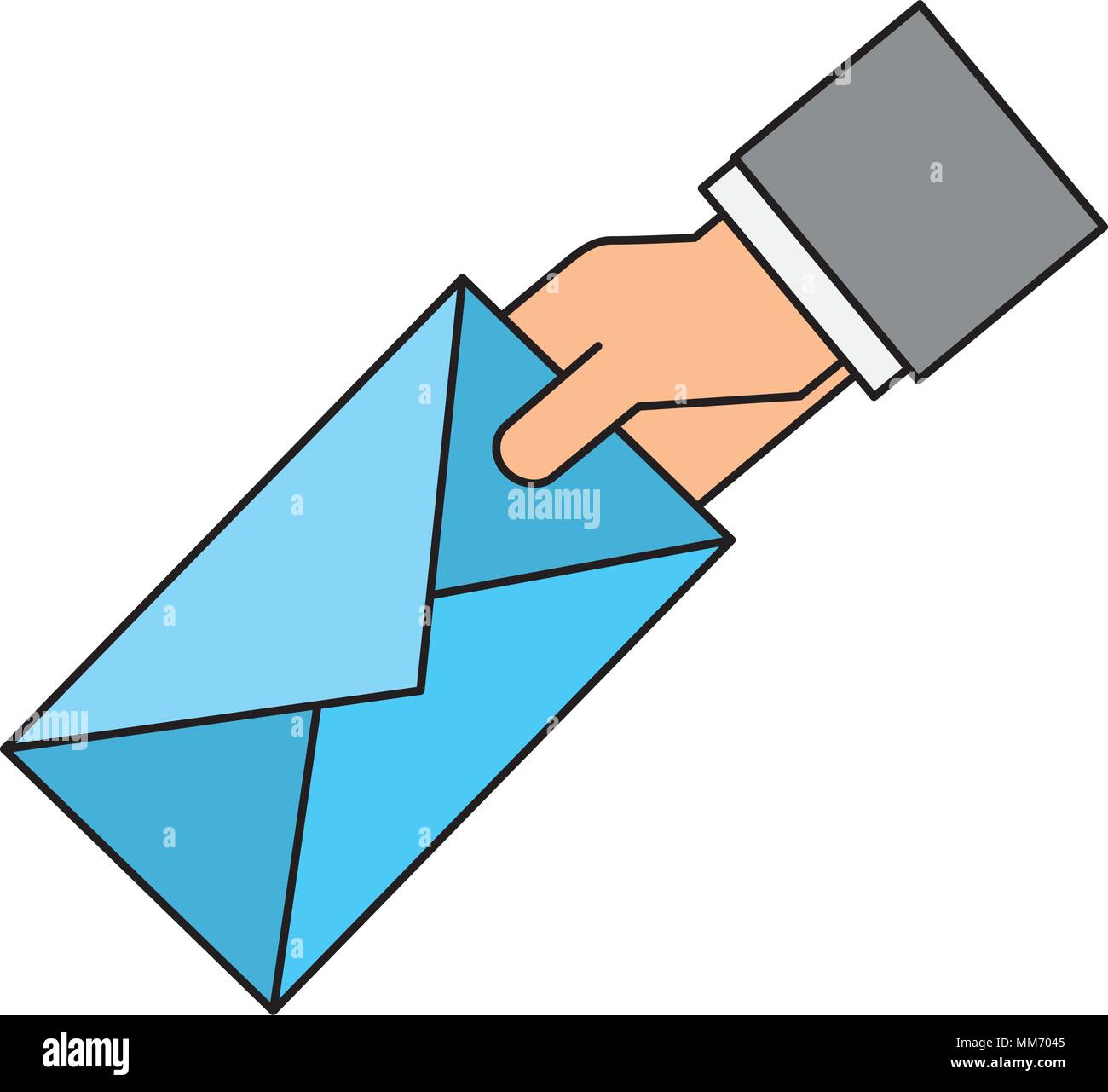 hand holding envelope email message vector illustration Stock Vector ...