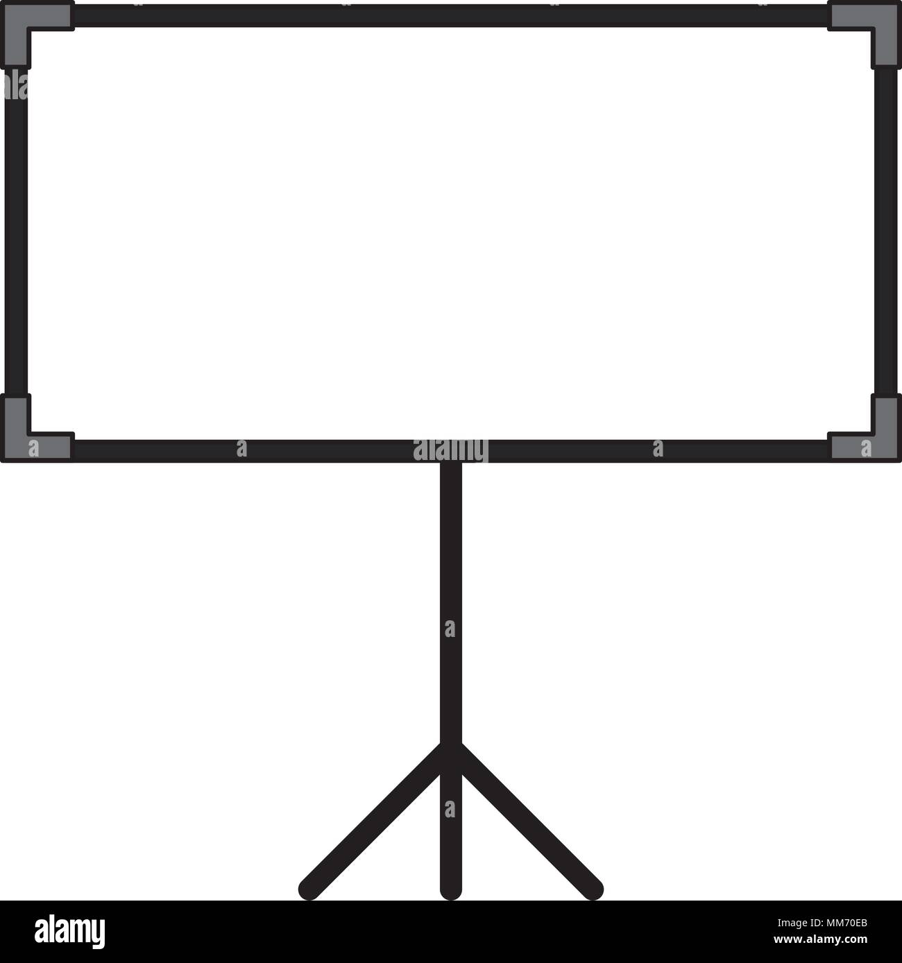 blank projector screen with tripod vector illustration Stock Vector ...
