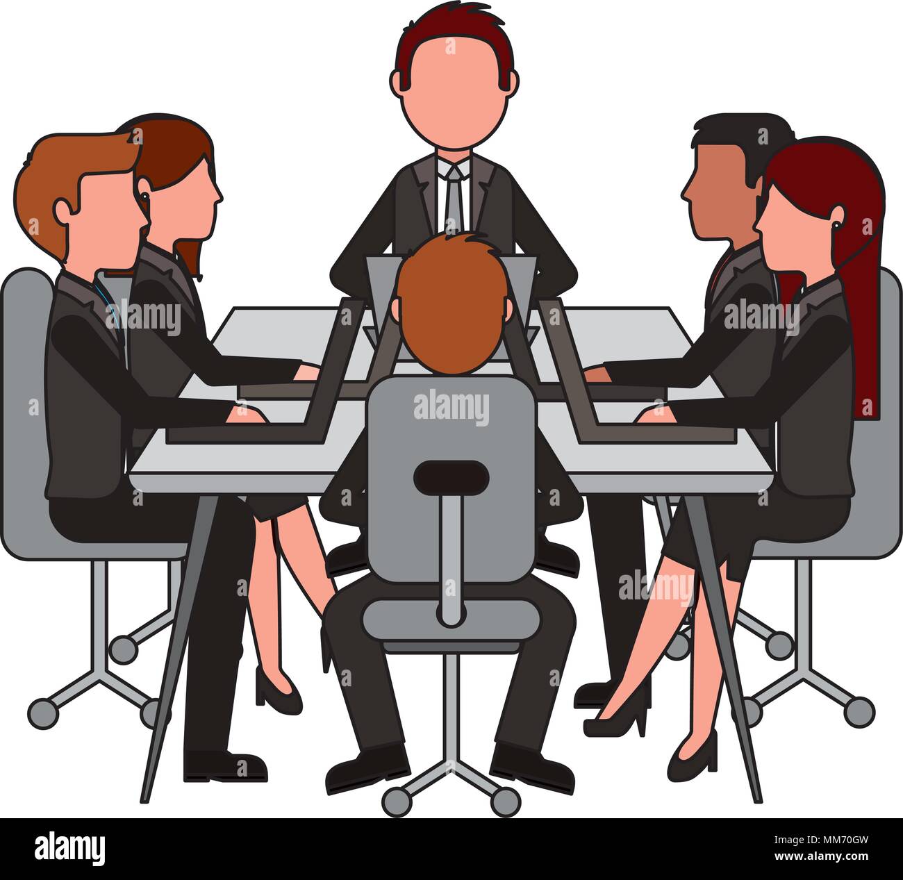 Business People Meeting Vector