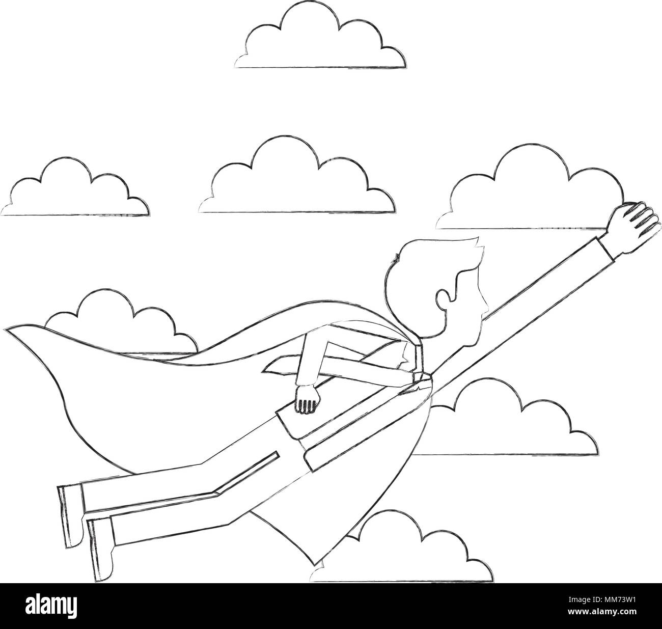 elegant businessman super hero flying Stock Vector Image & Art - Alamy