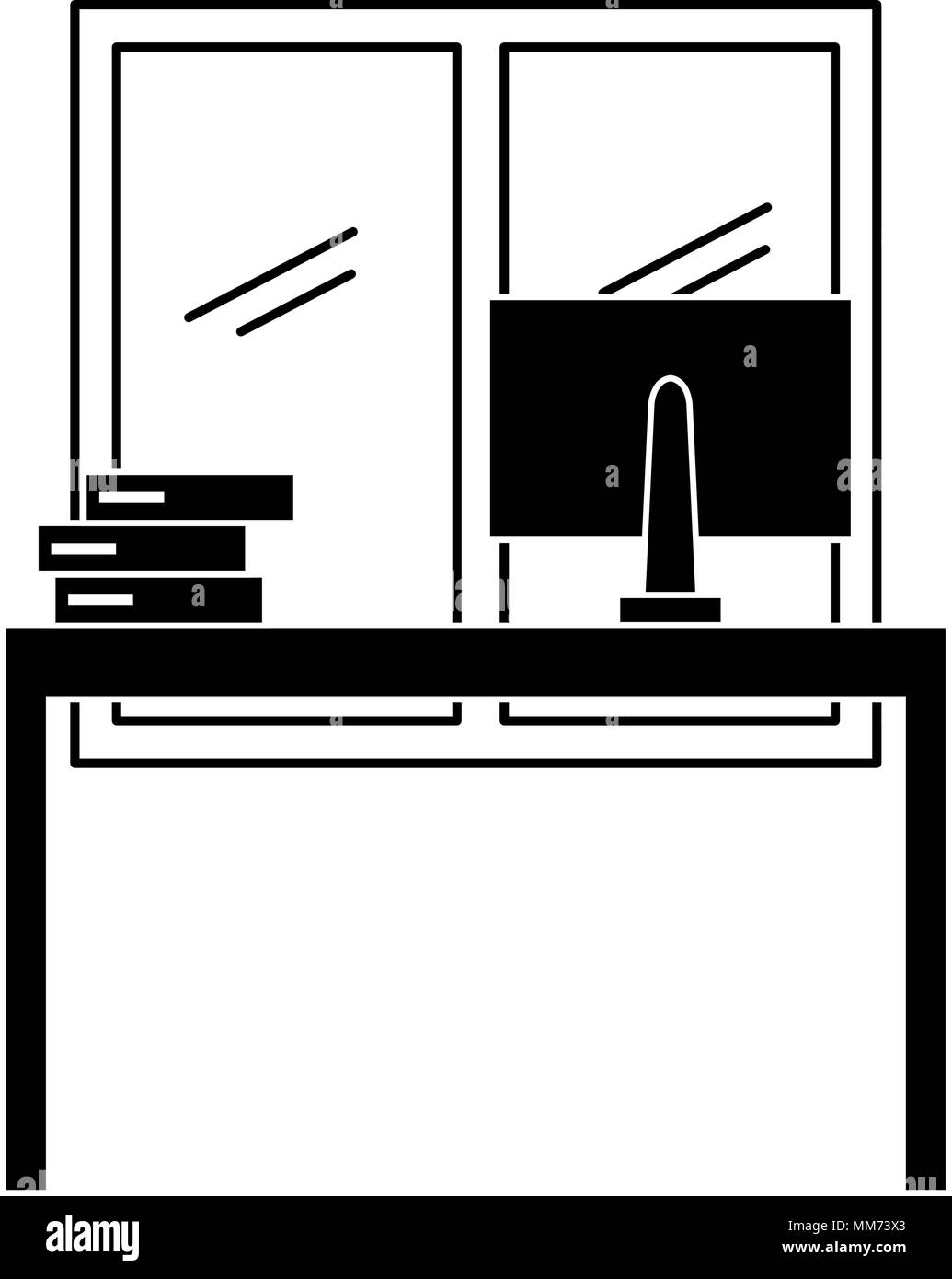 Indoor workspace scene Black and White Stock Photos & Images - Alamy