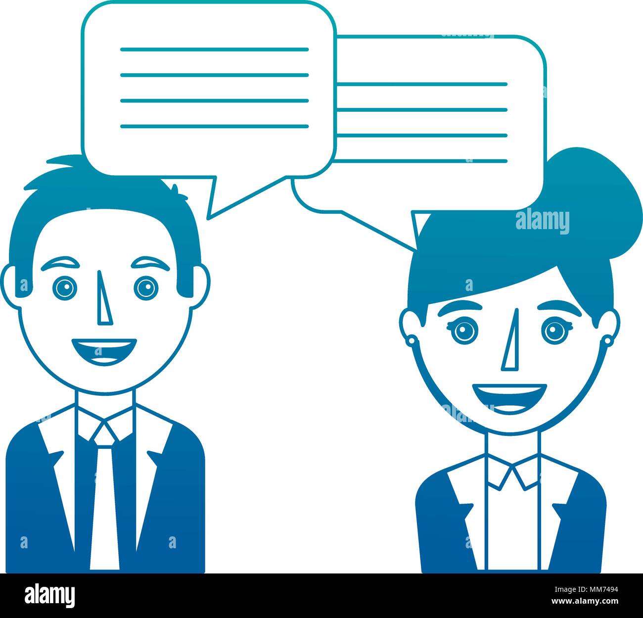 woman and man with dialog speech bubbles Stock Vector