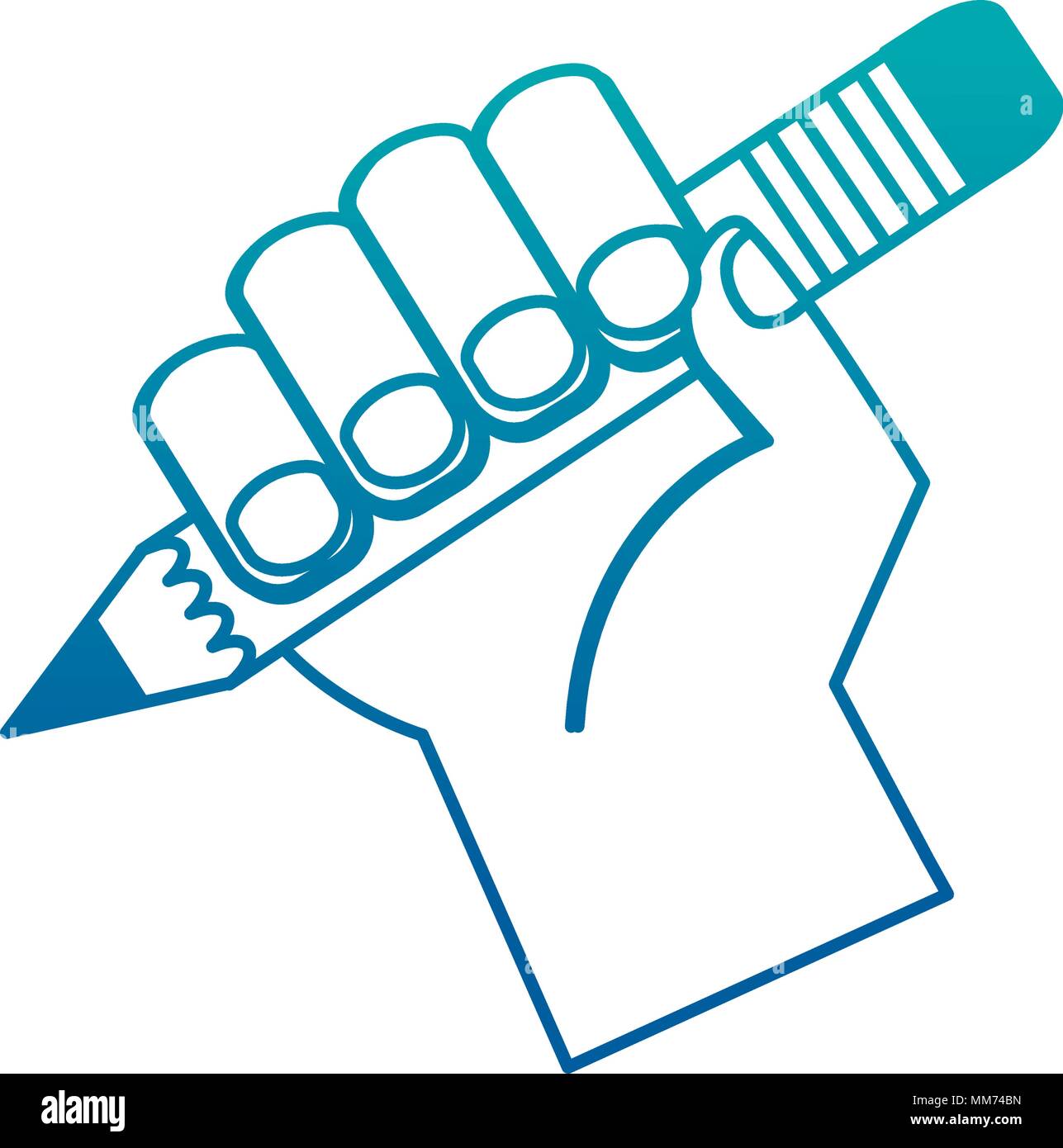 hand holding wooden pencil creativity Stock Vector Image & Art - Alamy