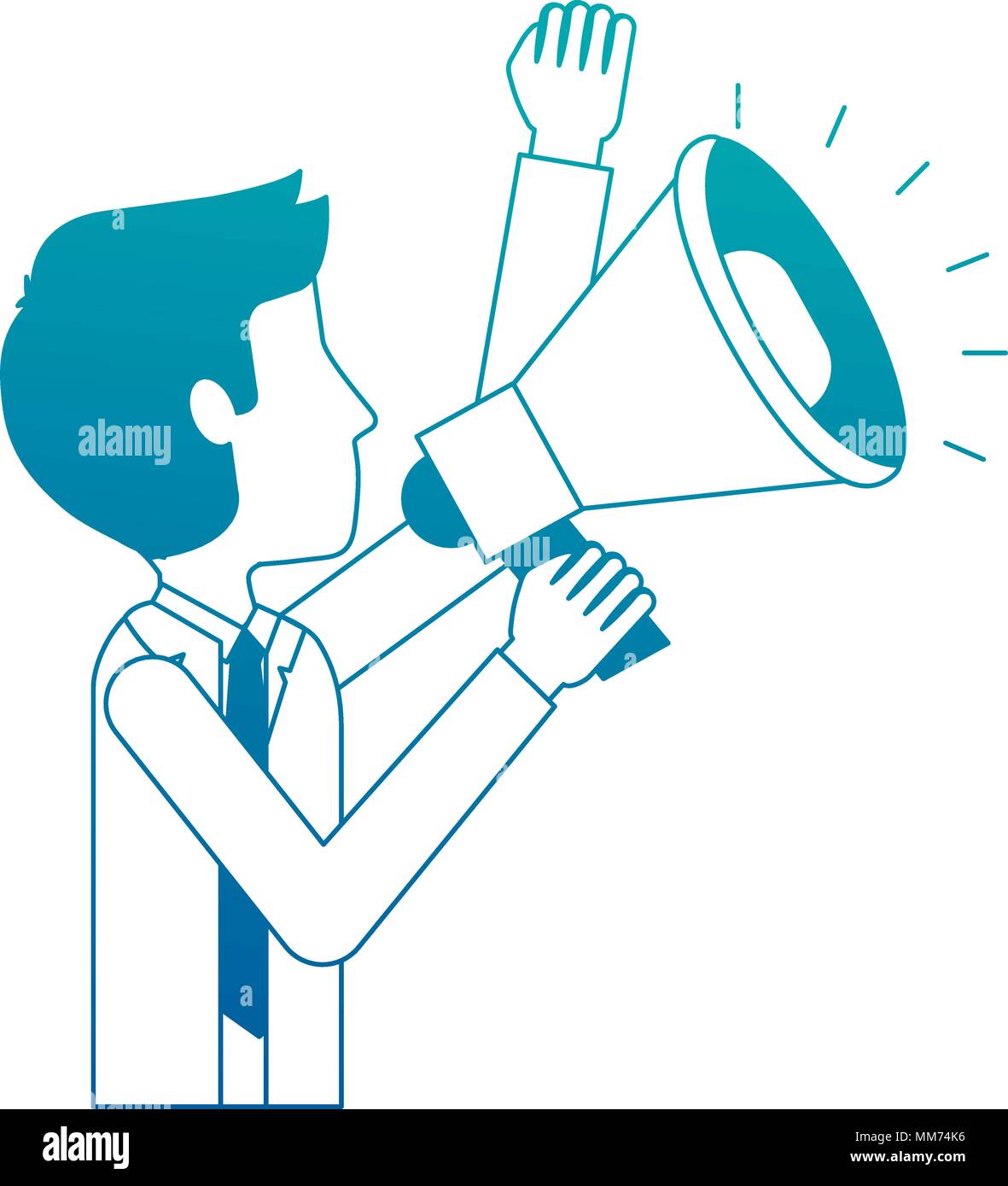 businessman holding megaphone marketing strategy Stock Vector Image