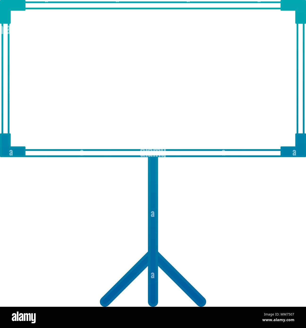 blank projector screen with tripod Stock Vector