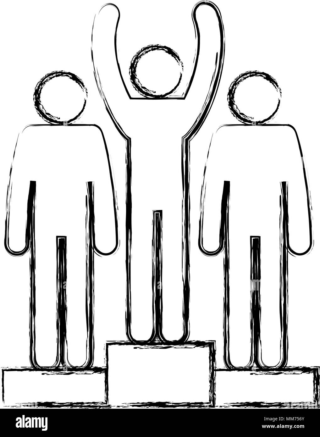 Podium winner silhouette Black and White Stock Photos & Images - Alamy