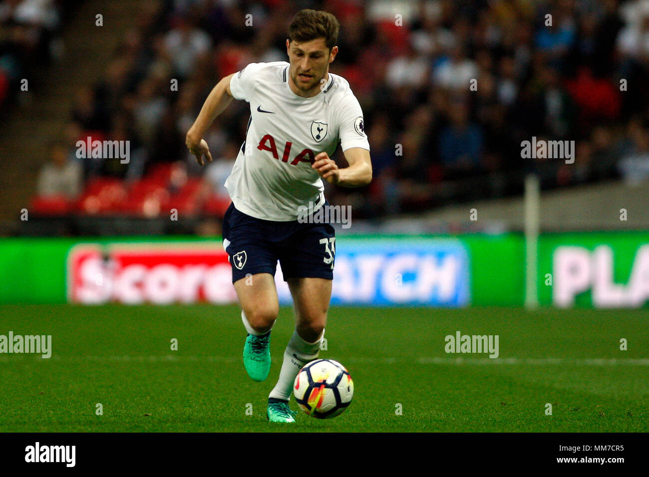 London, UK. 9th May 2018. Ben Davies of Tottenham Hotspur in action. Premier League match, Tottenham Hotspur v Newcastle United the Wembley Stadium in London on Wednesday  9th May 2018.  this image may only be used for Editorial purposes. Editorial use only, license required for commercial use. No use in betting, games or a single club/league/player publications . pic by Steffan Bowen/Andrew Orchard sports photography/Alamy Live news Stock Photo