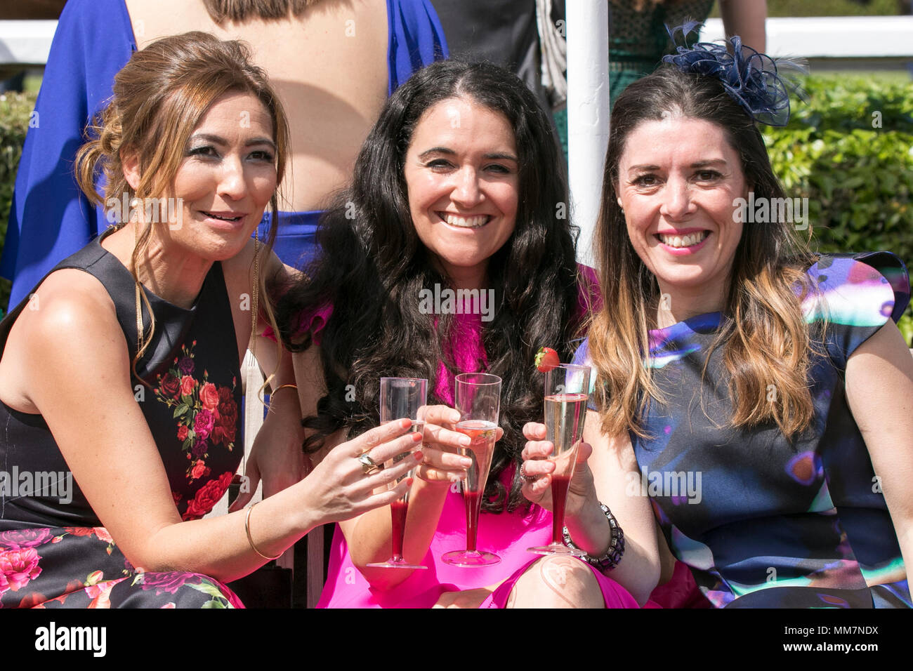 Boodles May Festival, Ladies Day Chester Races. Chester, UK. 10th May 2018.  Ladies Day gets under way in fine style on the second day of the Boodles May Festival at the Chester racecourse.  High spirits and fine fashions were the order of the day as racegoers flocked in to this fabulous event on the horse racing calendar in the beautiful city of Chester.  Credit: Cernan Elias/Alamy Live News Stock Photo