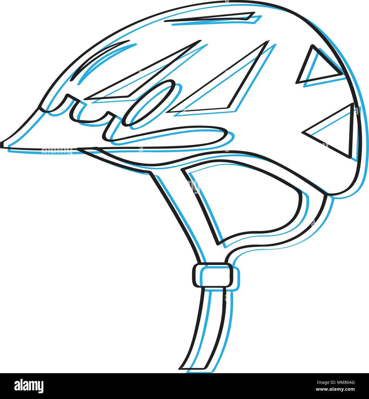 Helmet bike outline Stock Vector
