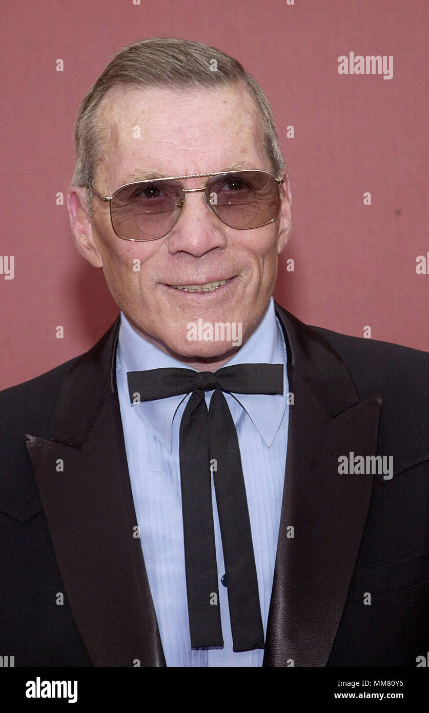 Hal Needham arriving at the 1st World Stunt Awards at the Barker Hangar in Santa Monica Airport in Los Angeles  5/20/2001  © TsuniNeedhamHal01.jpgNeedhamHal01 Red Carpet Event, Vertical, USA, Film Industry, Celebrities,  Photography, Bestof, Arts Culture and Entertainment, Topix Celebrities fashion /  Vertical, Best of, Event in Hollywood Life - California,  Red Carpet and backstage, USA, Film Industry, Celebrities,  movie celebrities, TV celebrities, Music celebrities, Photography, Bestof, Arts Culture and Entertainment,  Topix, headshot, vertical, one person,, from the year , 2001, inquiry t Stock Photo