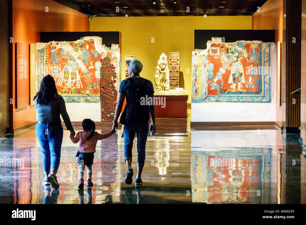 Mexico City,Polanco,Hispanic ethnic Museo Nacional de Antropologia National Museum of Anthropology,interior inside,exhibit exhibition collection pre-H Stock Photo