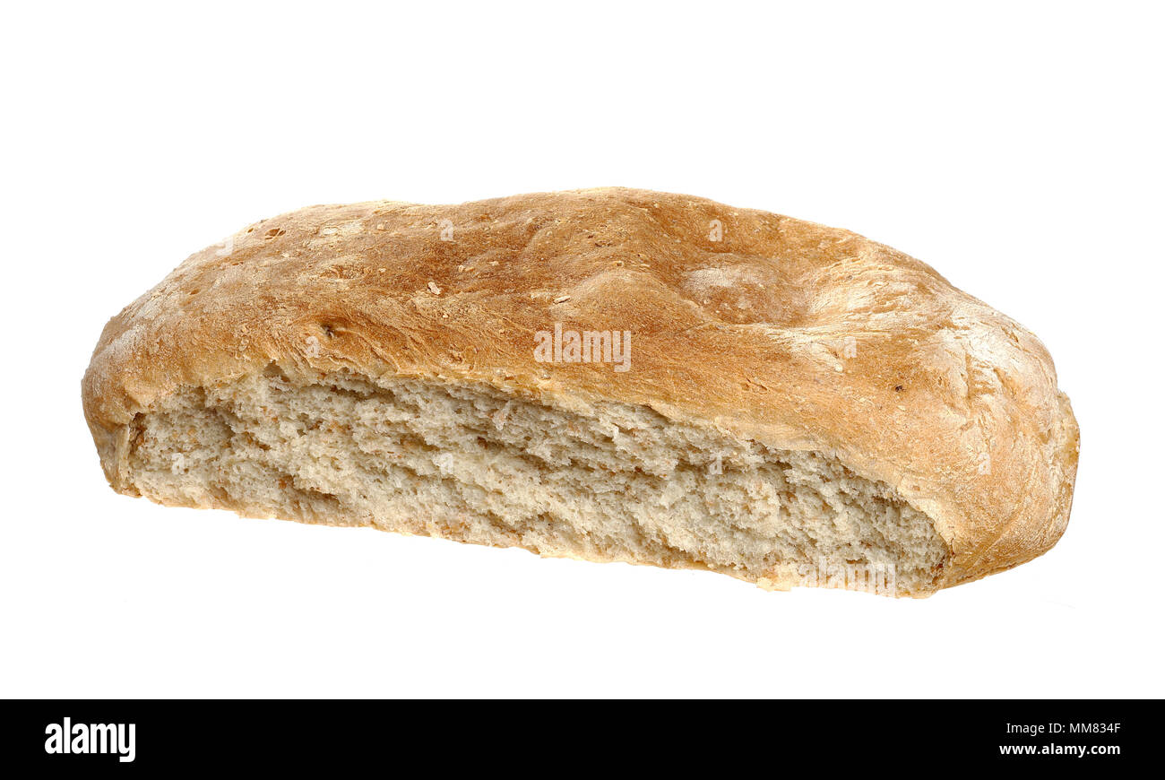 Baked bread isolated on white background Stock Photo - Alamy