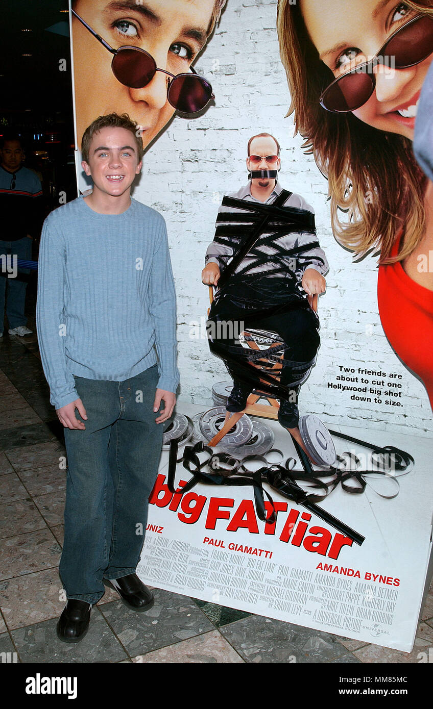 Frankie Muniz posing at the premiere of Big Fat Liar at the Universal City walk Theatre in Los Frankie Muniz posing at the premiere of Big Fat Liar at the Universal City walk Theatre in Los
