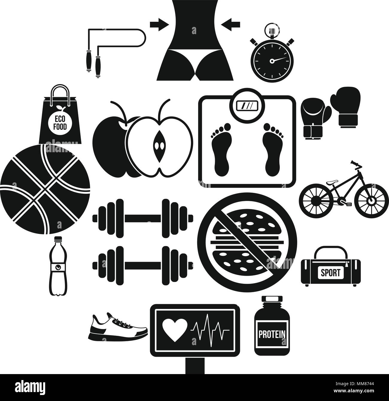 Healthy life icons set, simple style Stock Vector Image & Art - Alamy