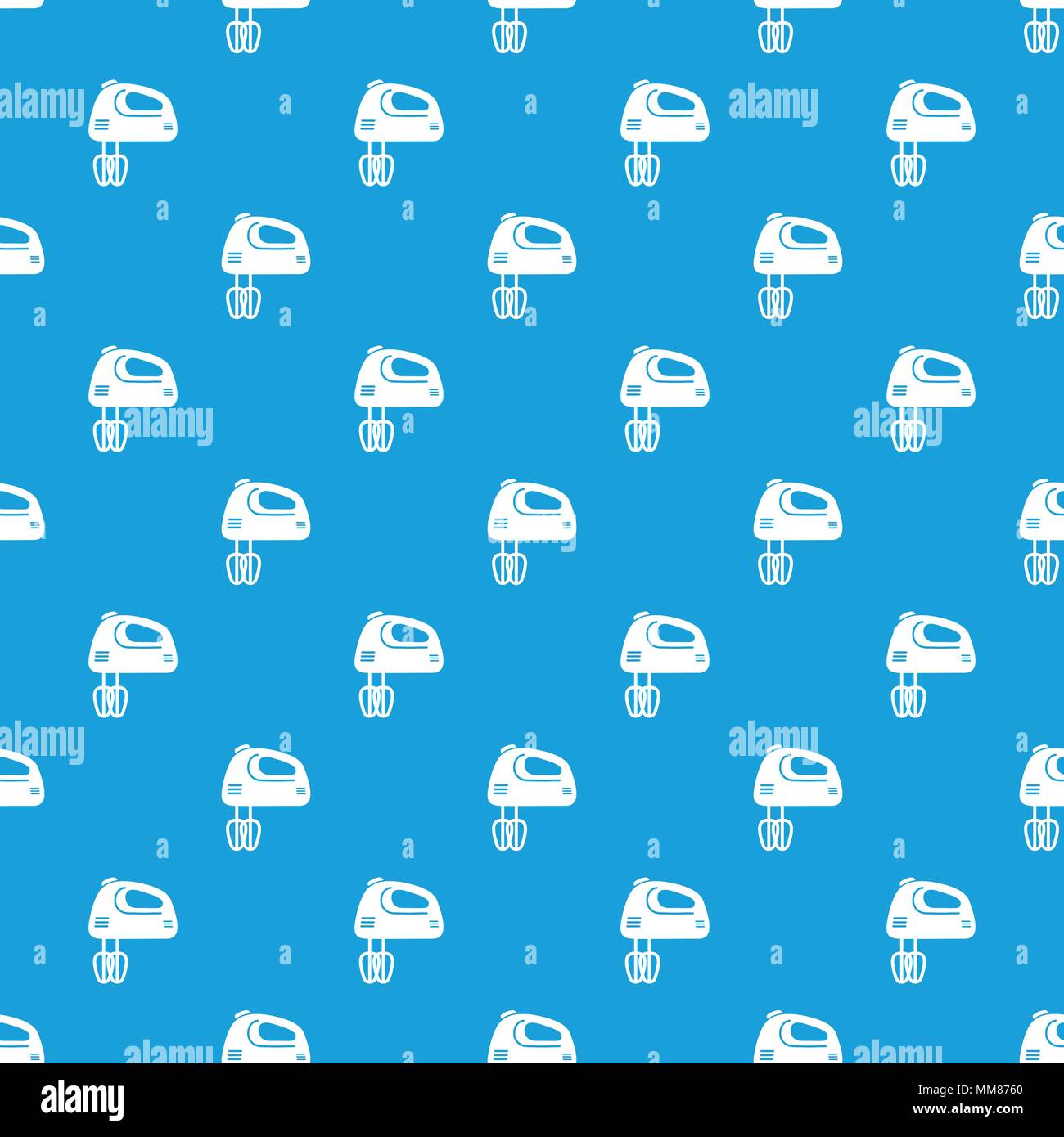 Mixer kitchen pattern vector seamless blue Stock Vector