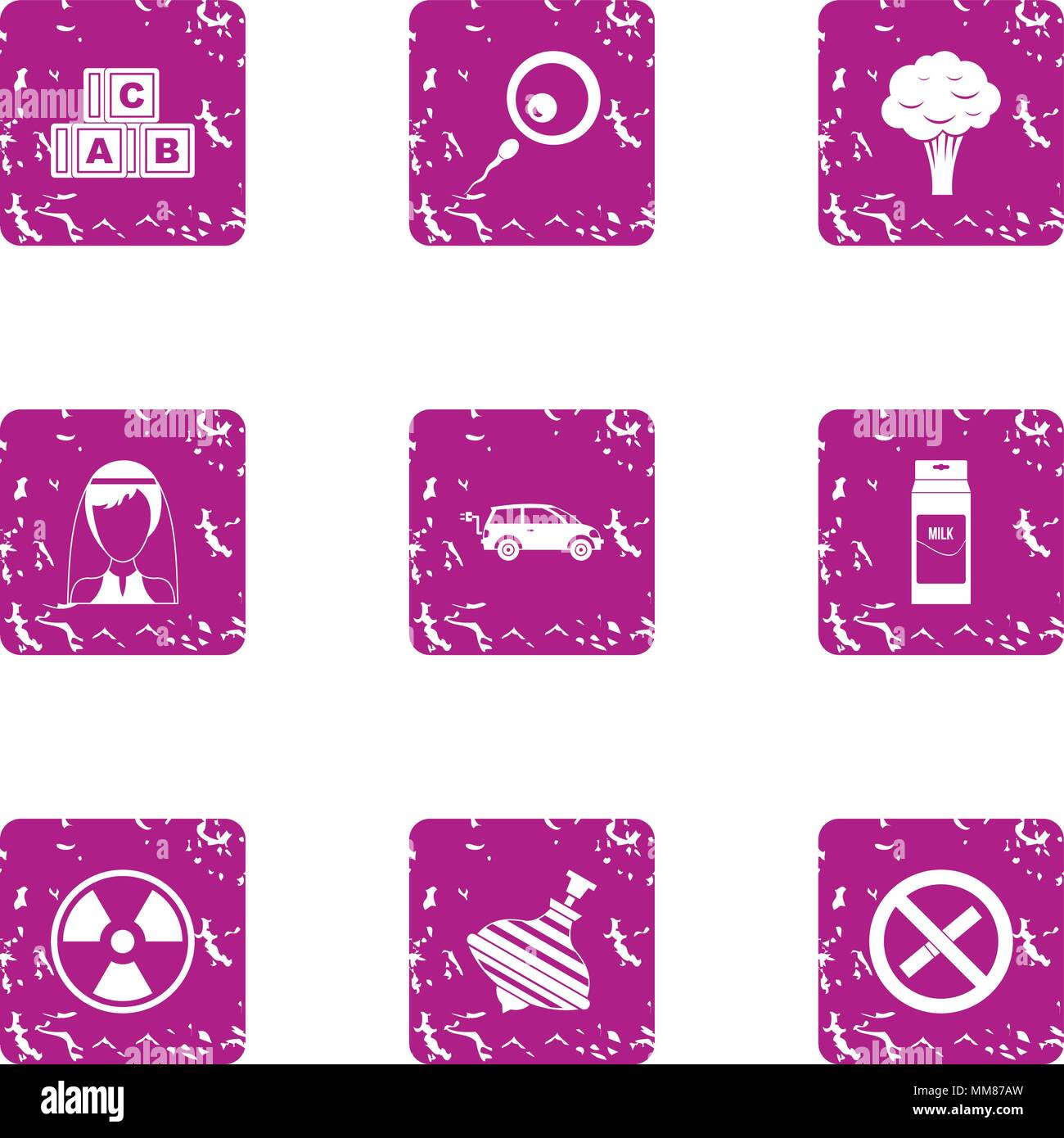Useful icons set, grunge style Stock Vector