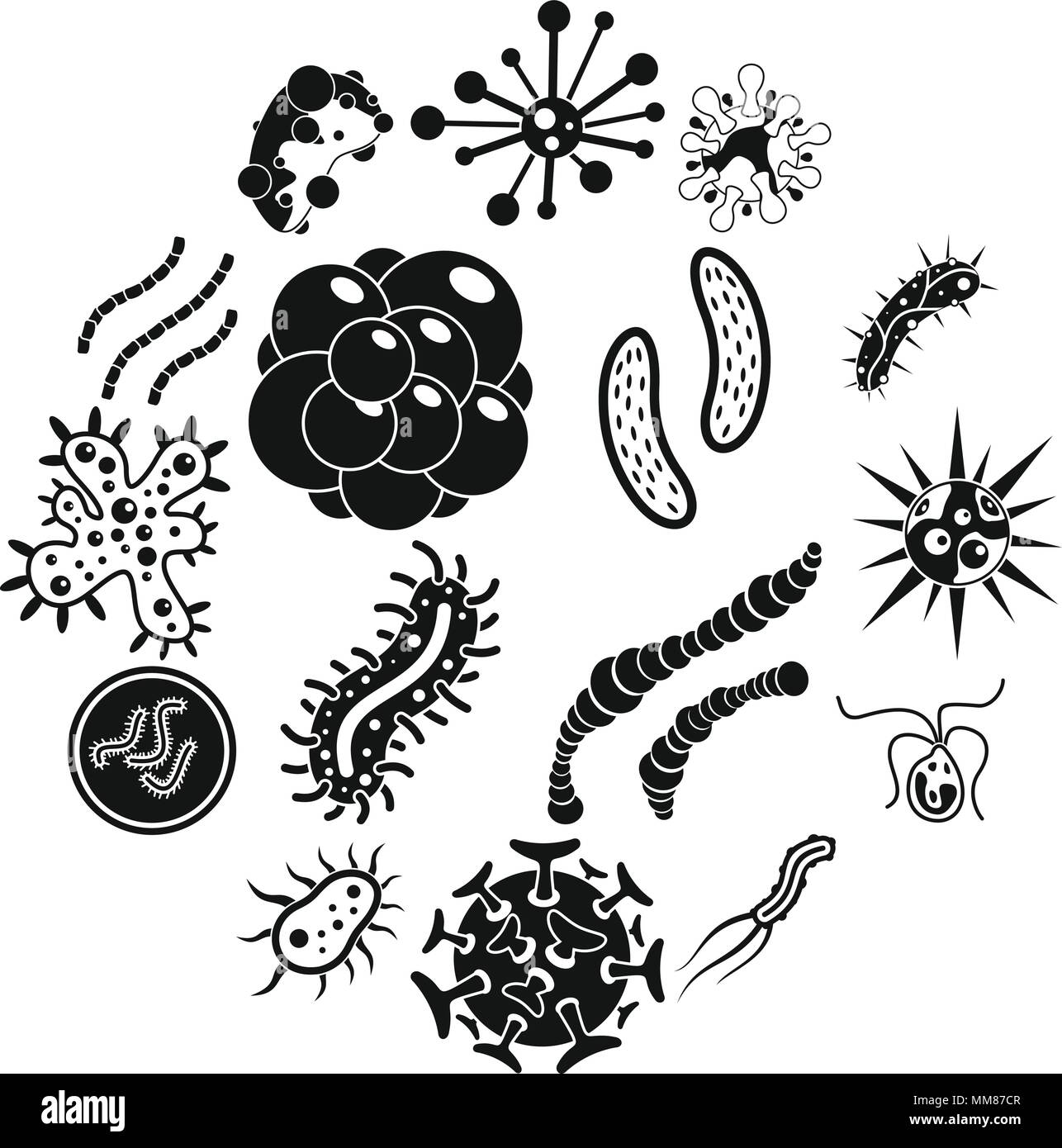 Virus bacteria icons set, simple style Stock Vector Image & Art - Alamy