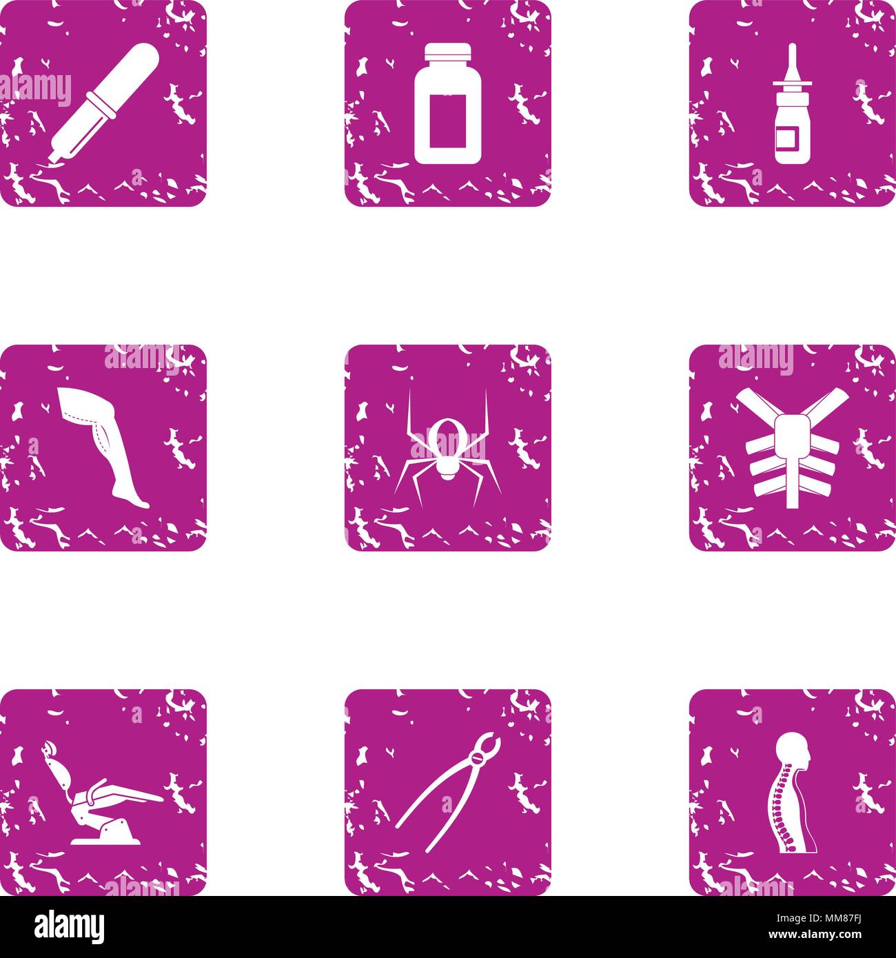 Mixture icons set, grunge style Stock Vector