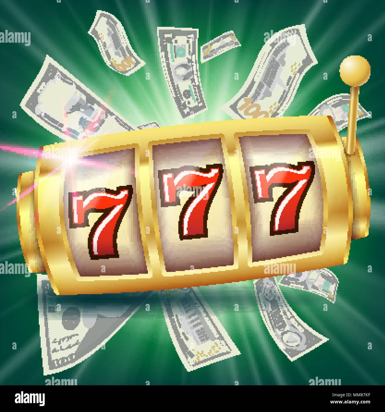 Casino Slot Machine Banner Vector. Fortune Chance Jackpot. Illustration