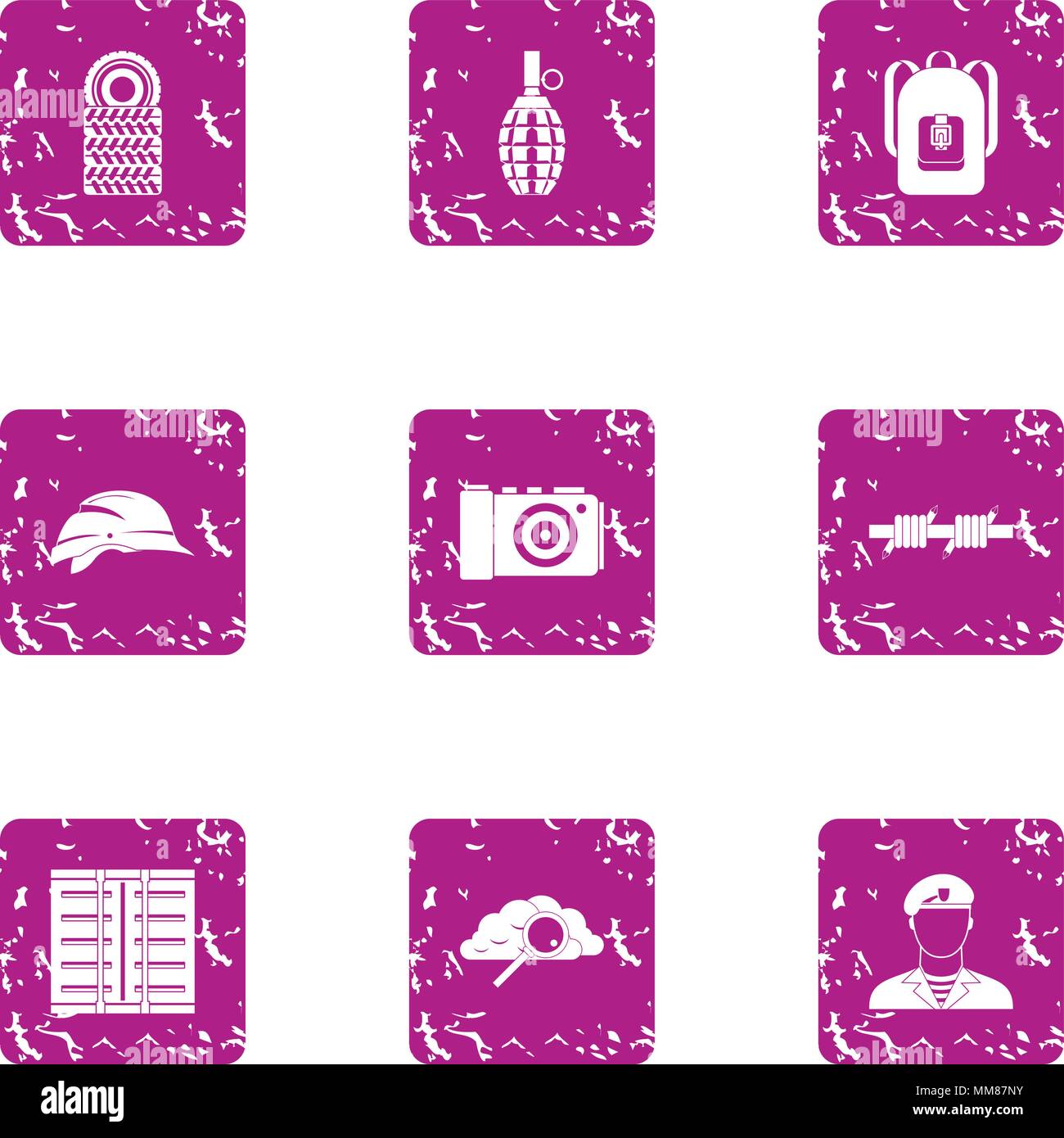 Military sport icons set, grunge style Stock Vector Image & Art - Alamy