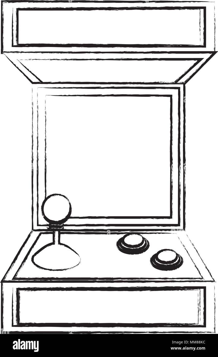 arcade machine icon over white background, vector illustration Stock ...