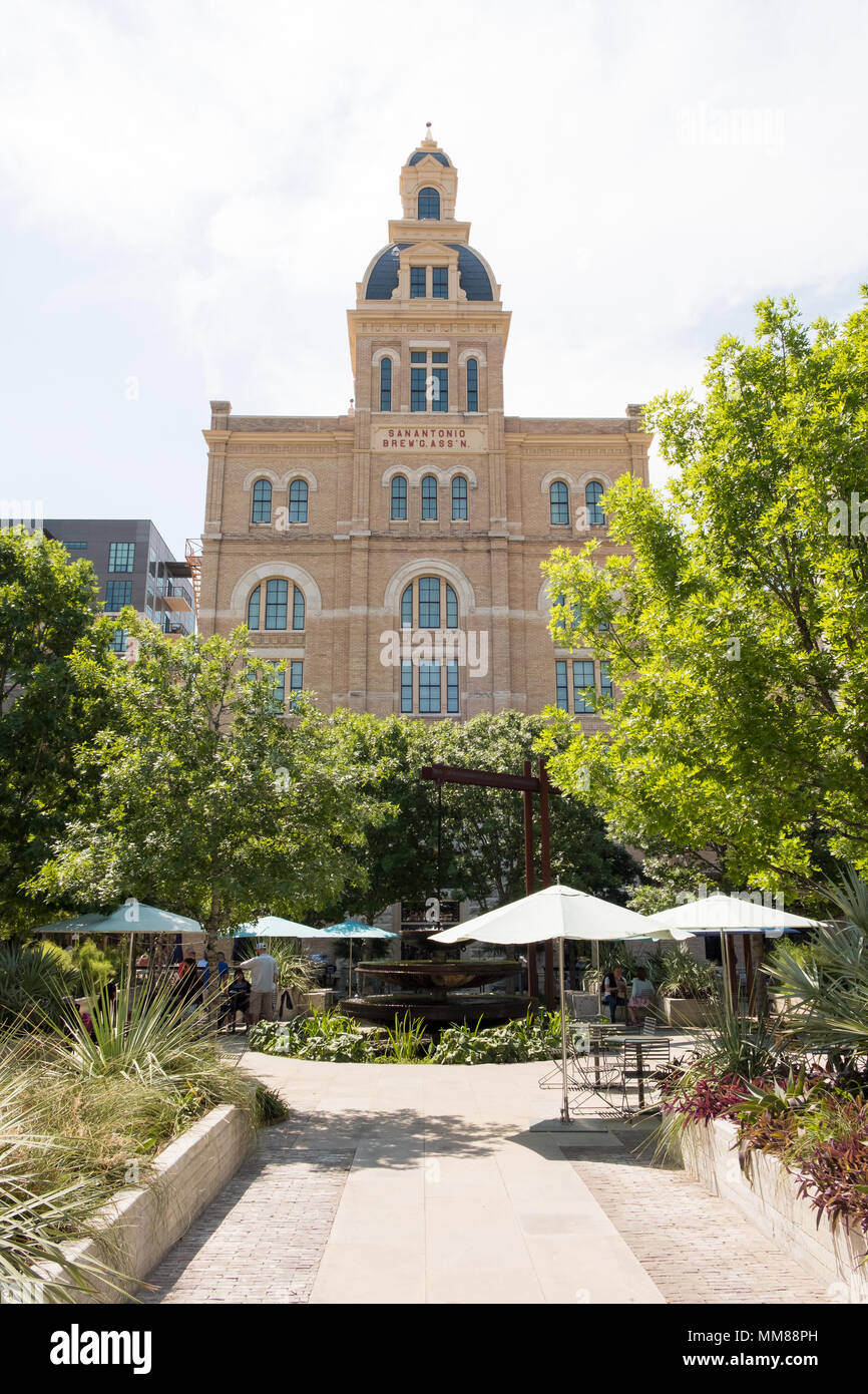 San Antonio, Texas - April 19, 2018: Brewery building at the Historic ...