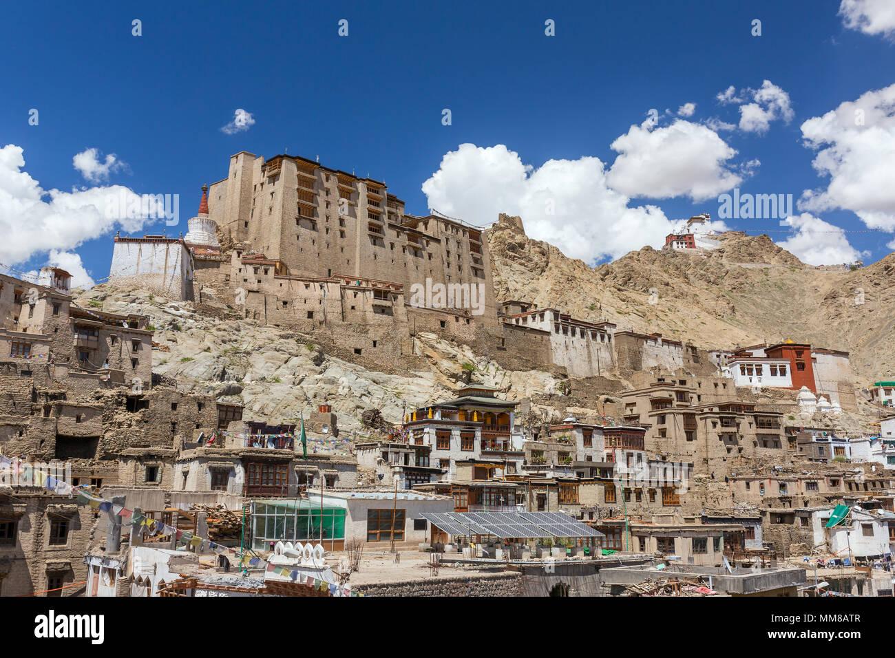 Leh palace in Ladakh, Jammu and Kashmir, India Stock Photo