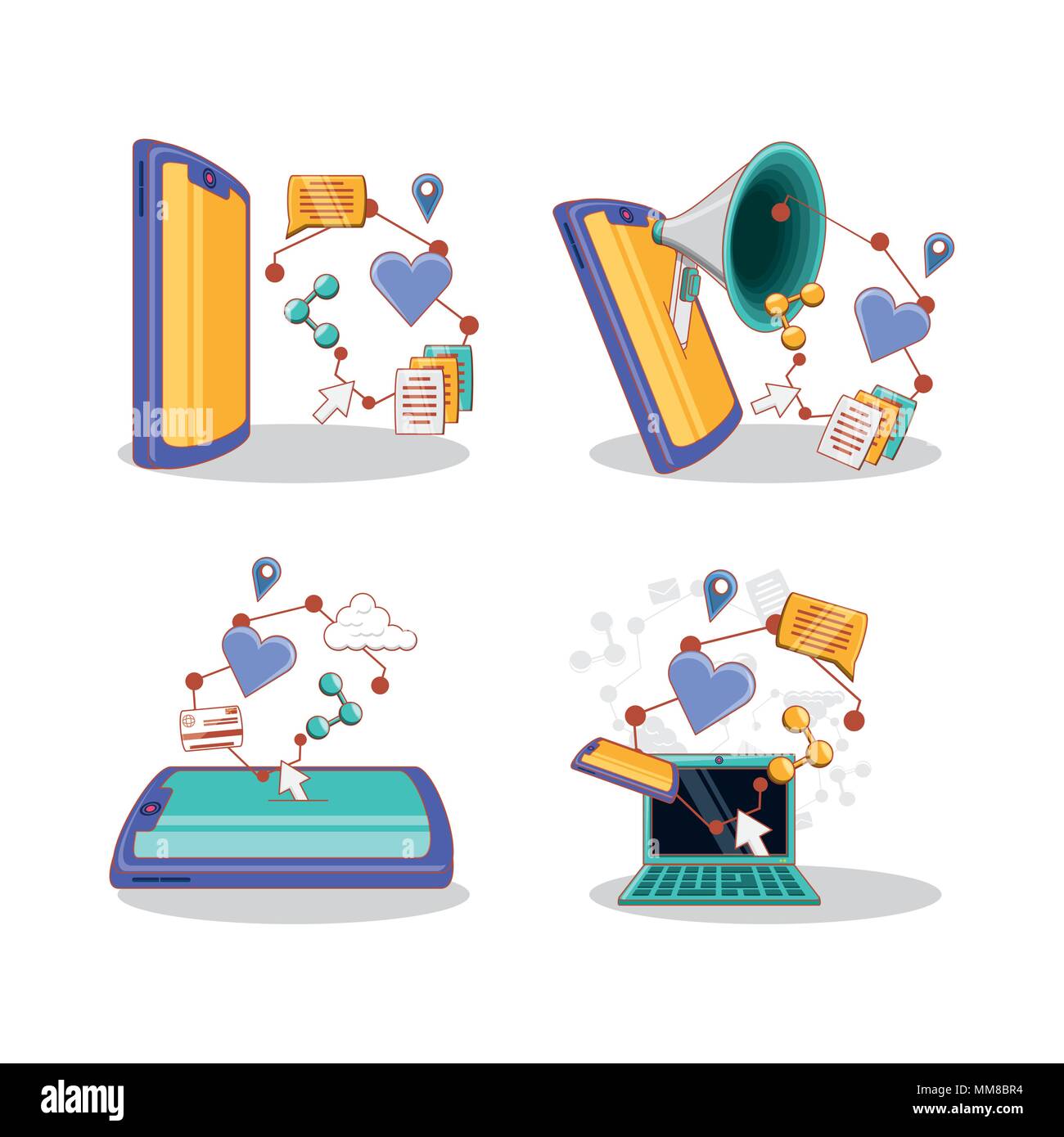 social media marketing icons vector illustration design Stock Vector ...