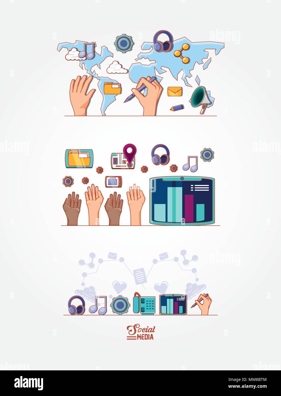 social media marketing icons vector illustration design Stock Vector ...