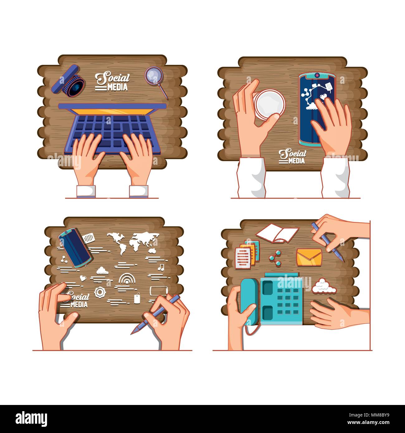 social media marketing icons vector illustration design Stock Vector ...