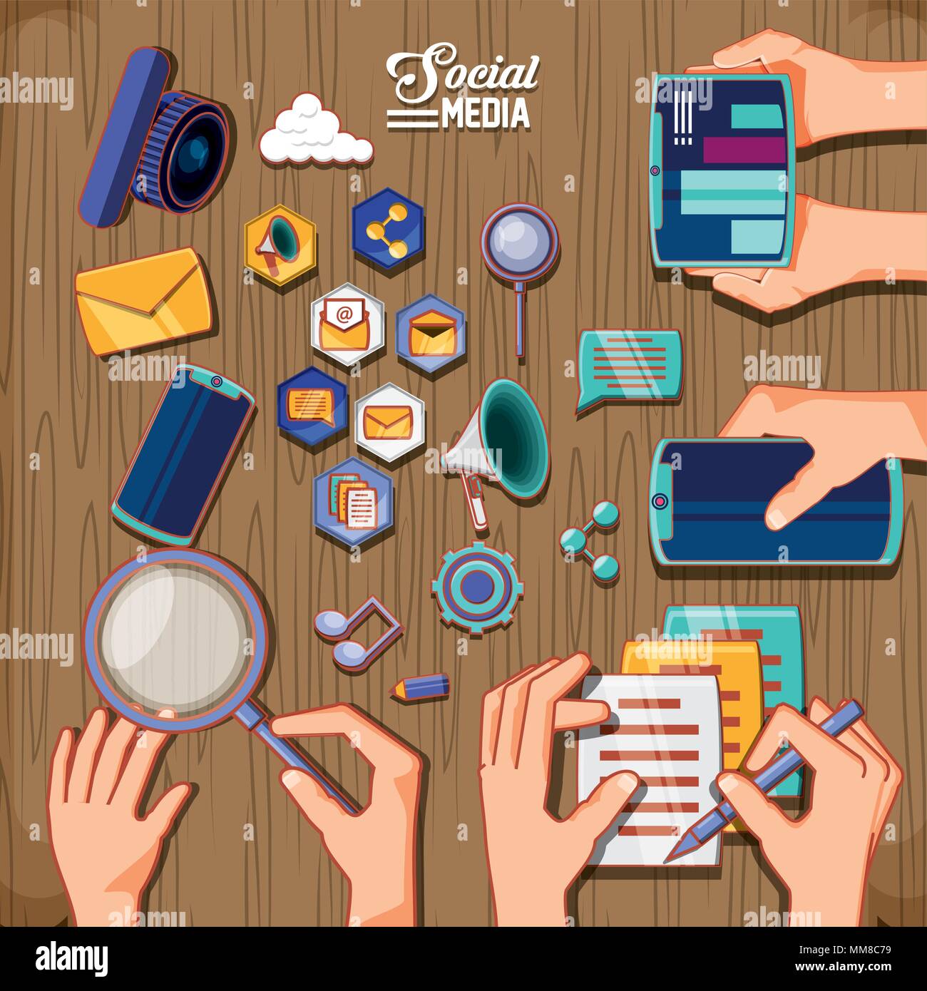 social media marketing icons vector illustration design Stock Vector ...