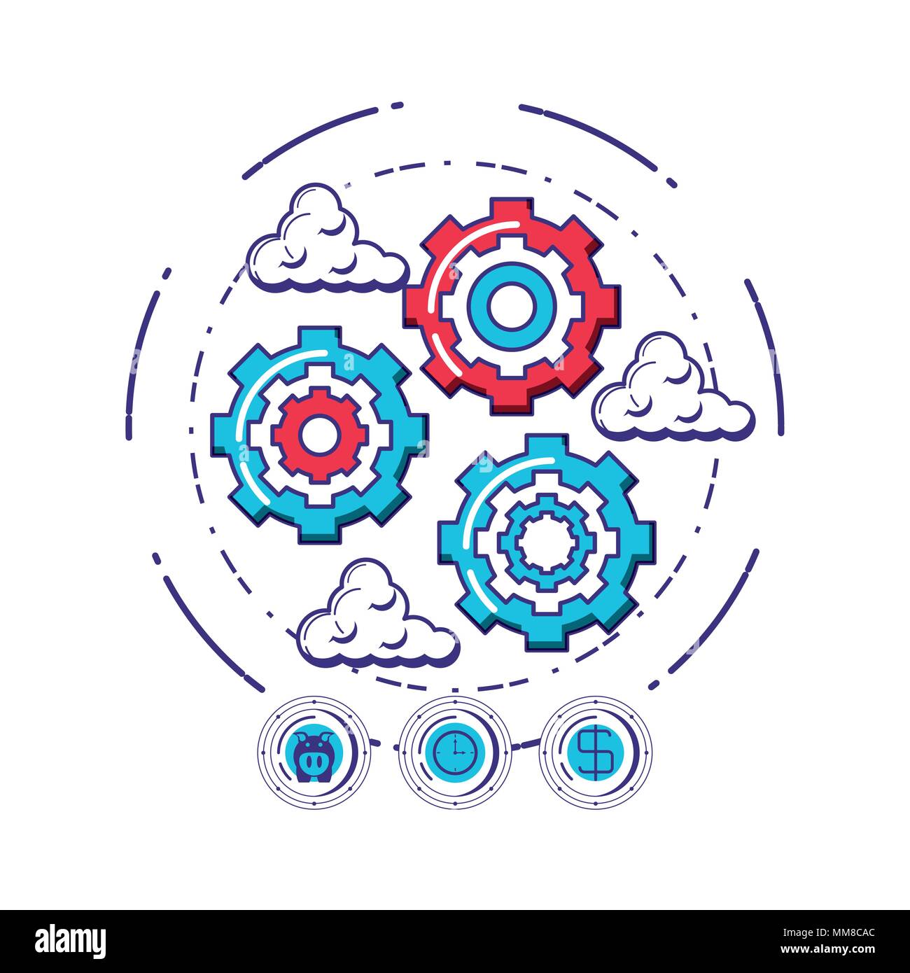financial technology set icons vector illustration design Stock Vector ...