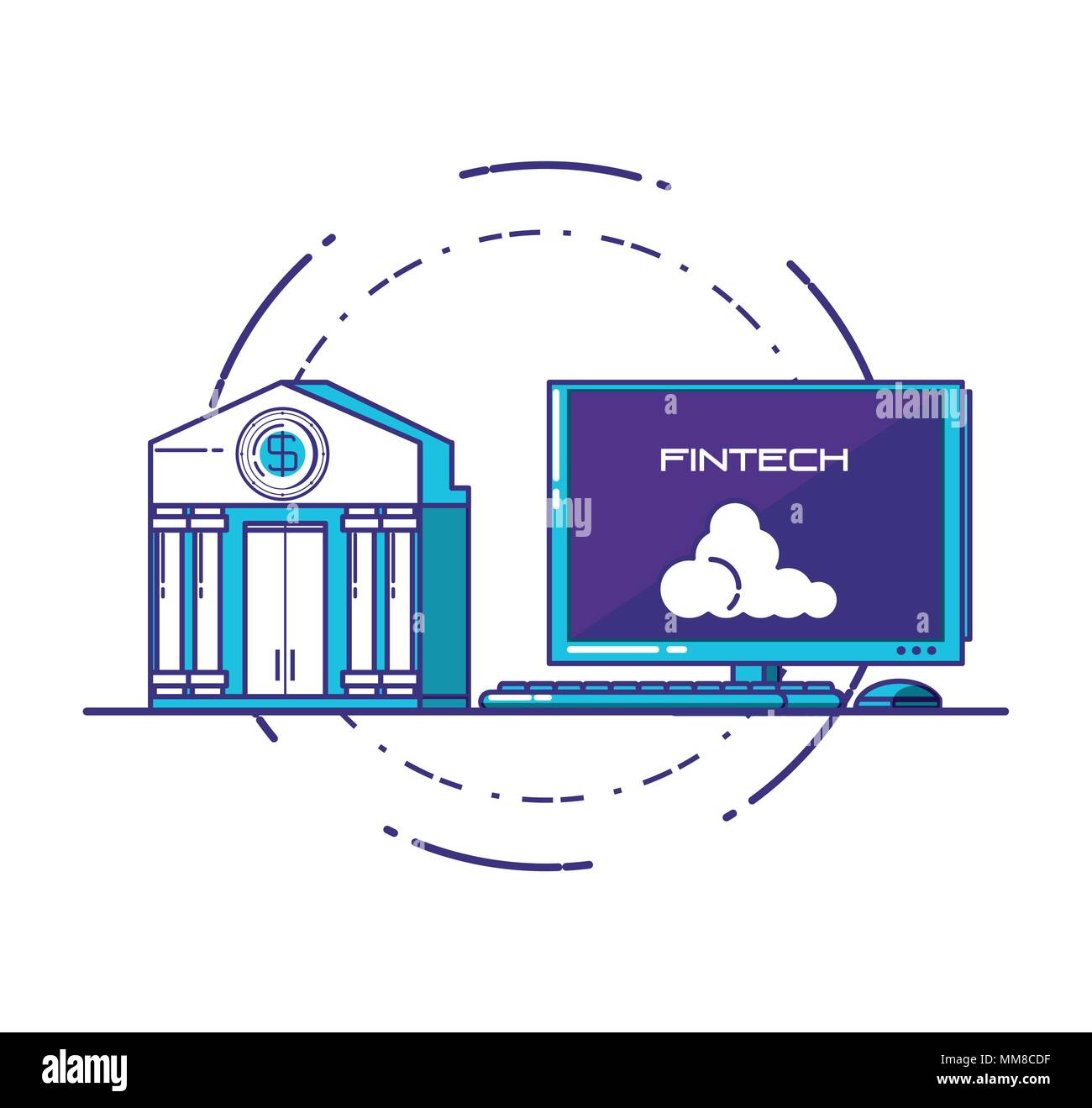 financial technology set icons vector illustration design Stock Vector