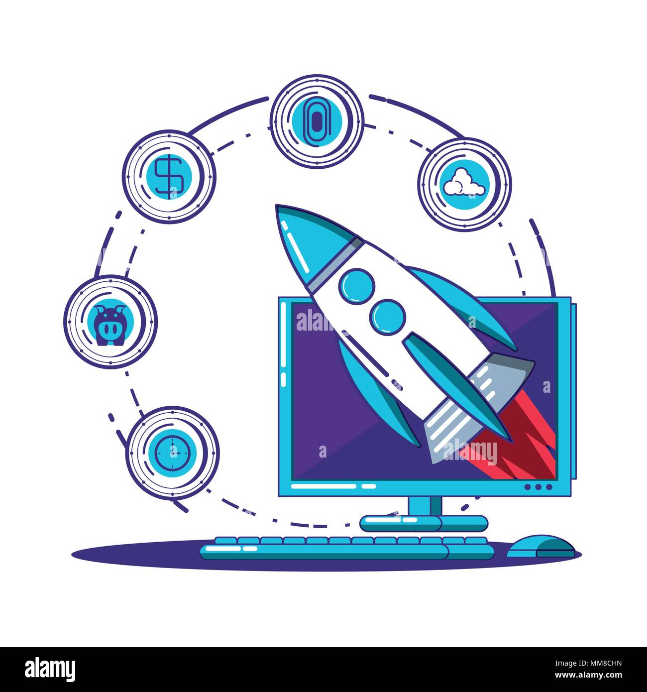 financial technology set icons vector illustration design Stock Vector ...