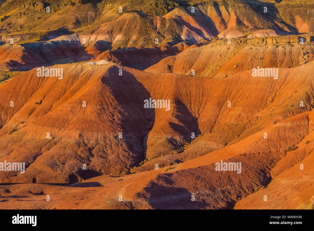 Colorful Painted Desert landscapes viewed from along the park road in