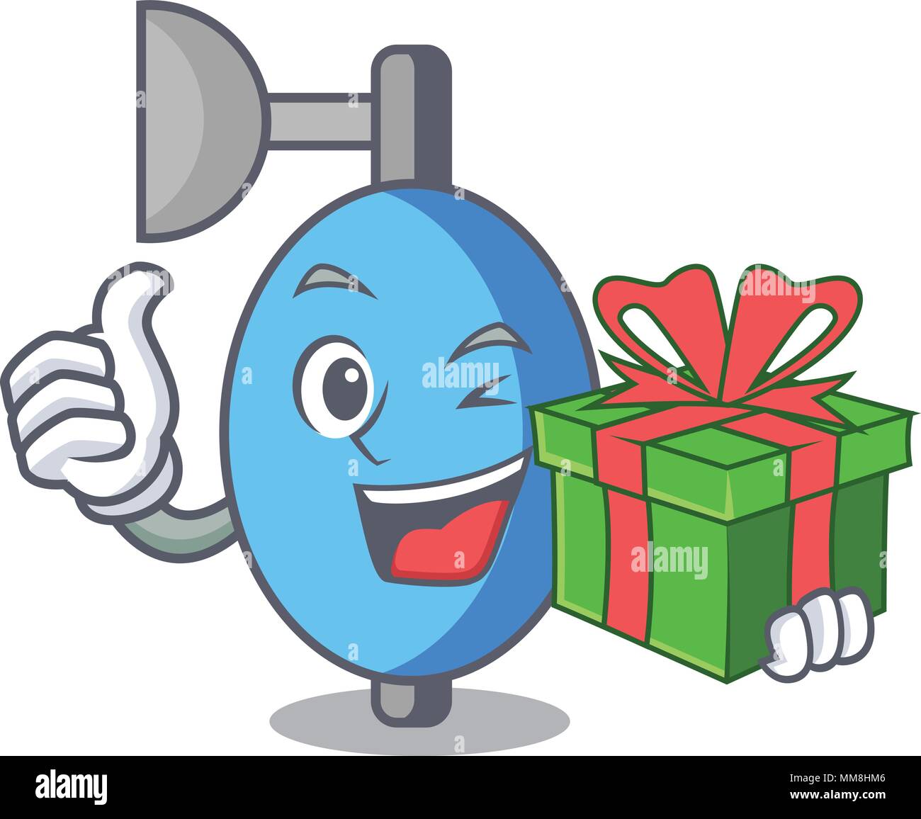 With gift ambu bag mascot cartoon Stock Vector Image & Art - Alamy