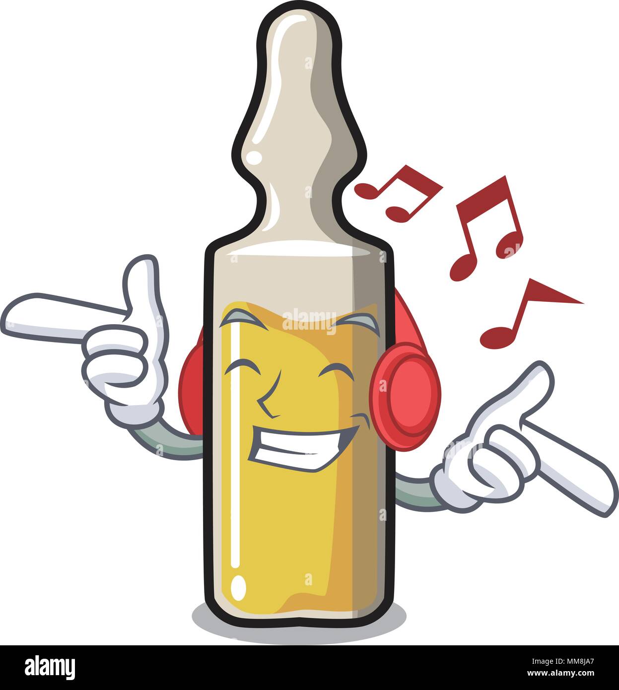 Listening music ampoule mascot cartoon style Stock Vector Image & Art -  Alamy
