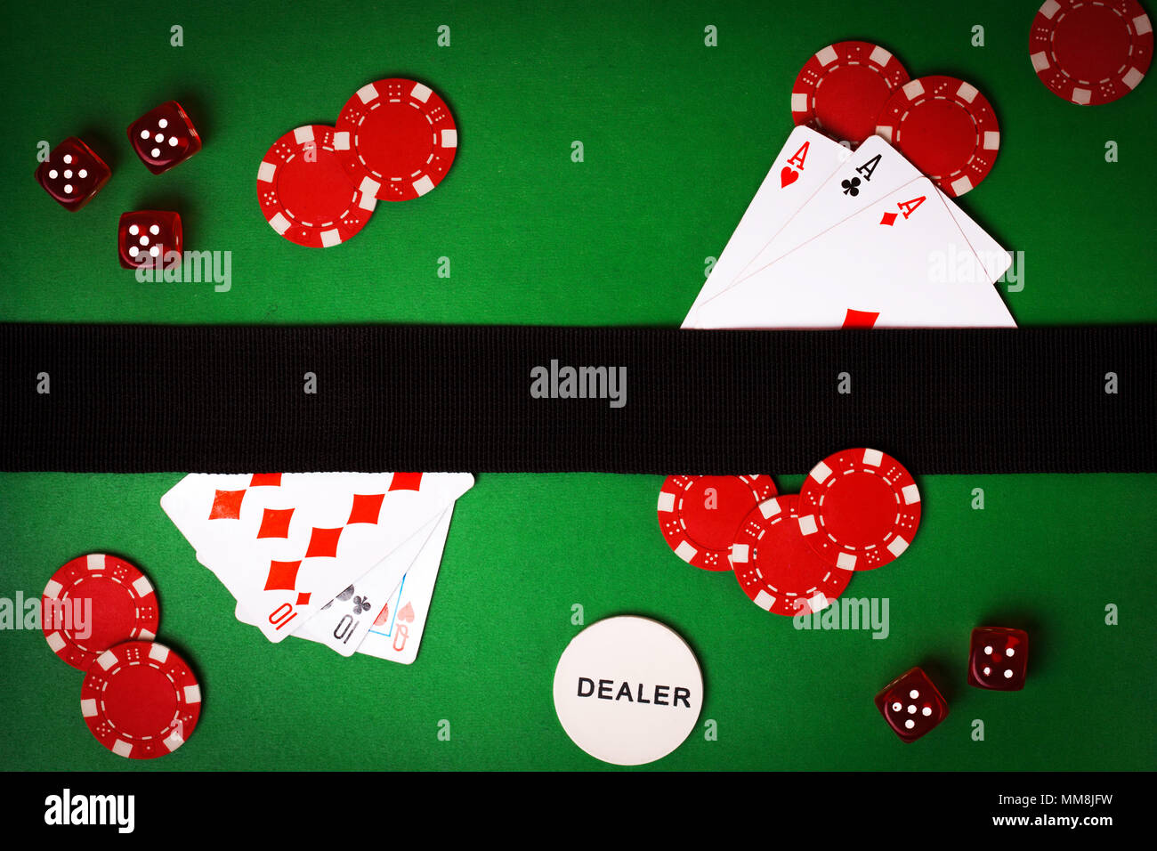 An concept Image of a poker table Stock Photo