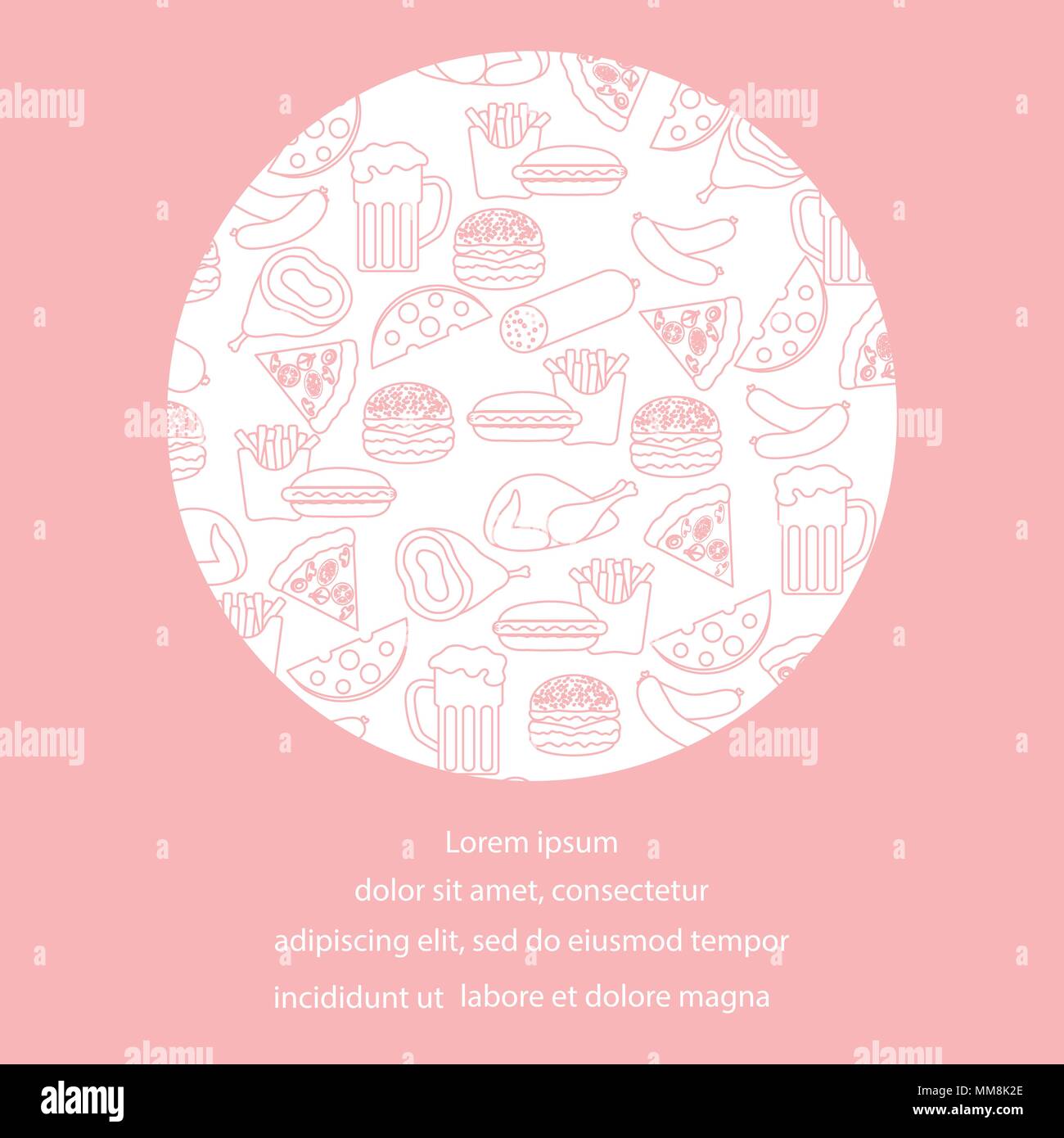 Beer Different Types Of Food And Fast Food Design For Banner And