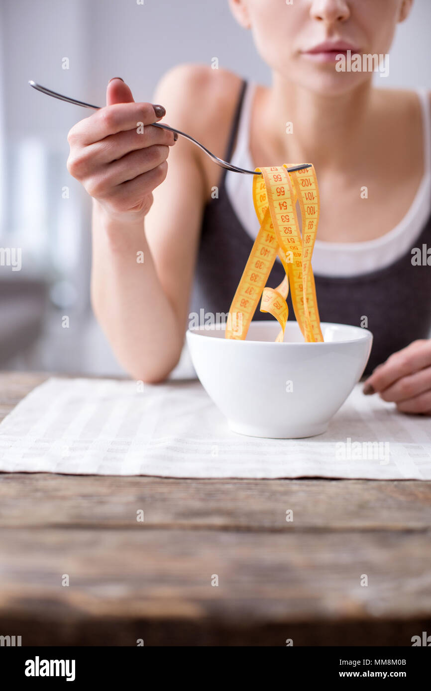 Depressed underweight woman having a psychological problem Stock Photo