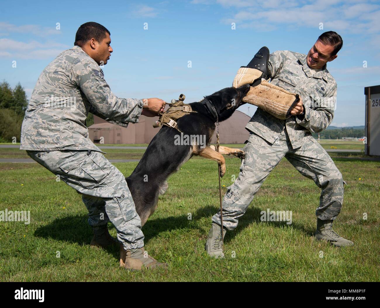 U.S. Air Force Staff Sgt. Steven Barnum, left, 86th Security Forces