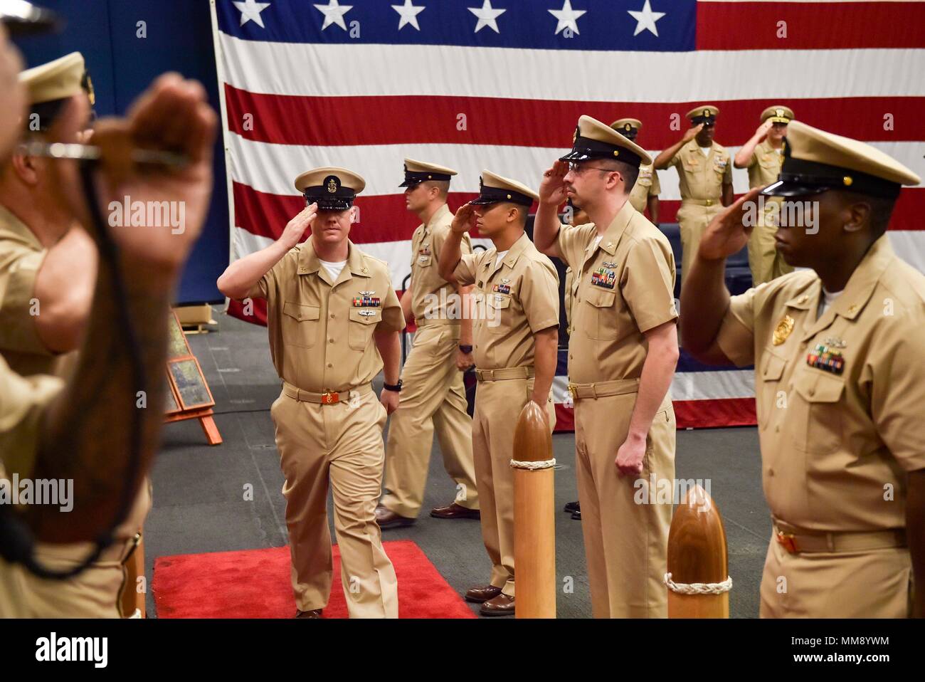 ATLANTIC OCEAN (Sept. 16, 2017) Chief Aviation Boatswain Mate (Handling