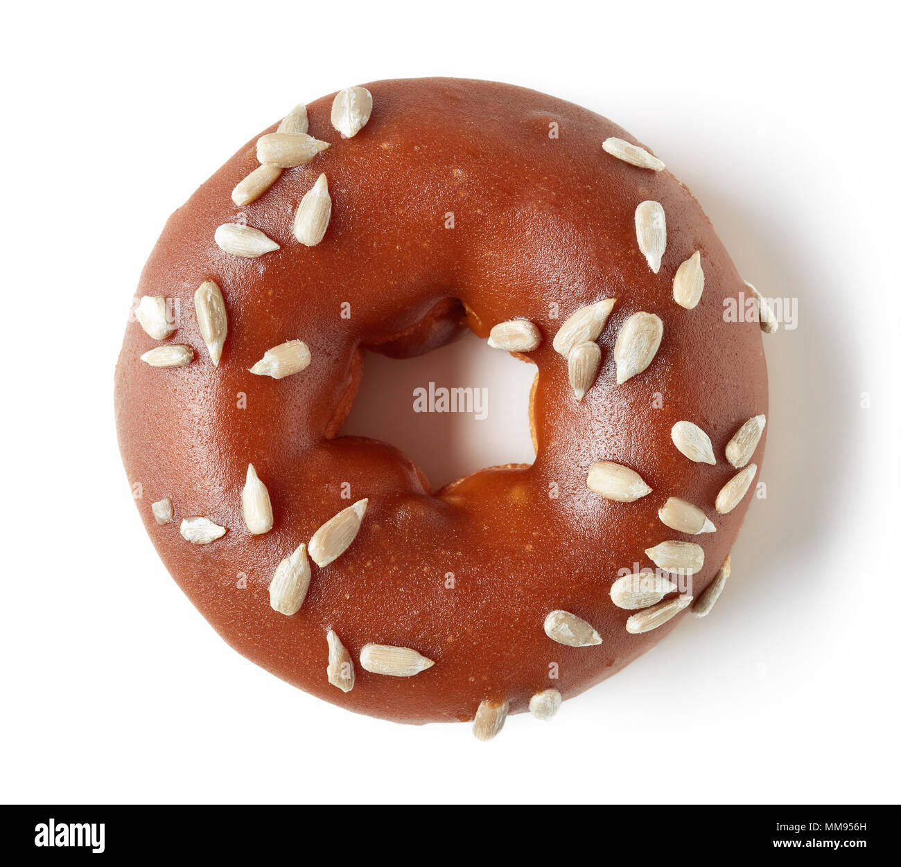 Chocolate donut isolated on white background, top view Stock Photo - Alamy