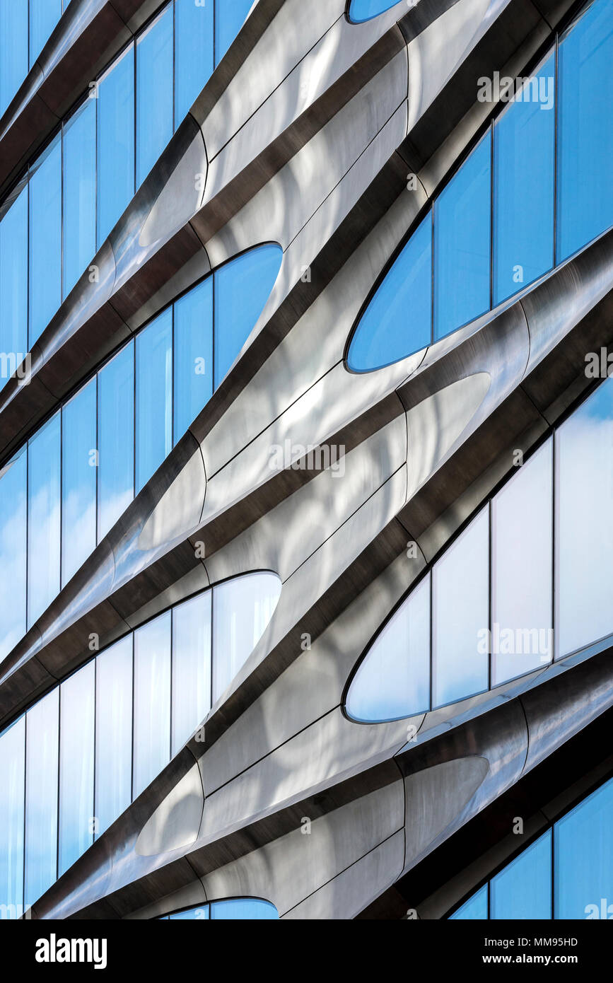 Abstract view of Zaha Hadid-designed 520 W 28th Street in NYC. Stock Photo