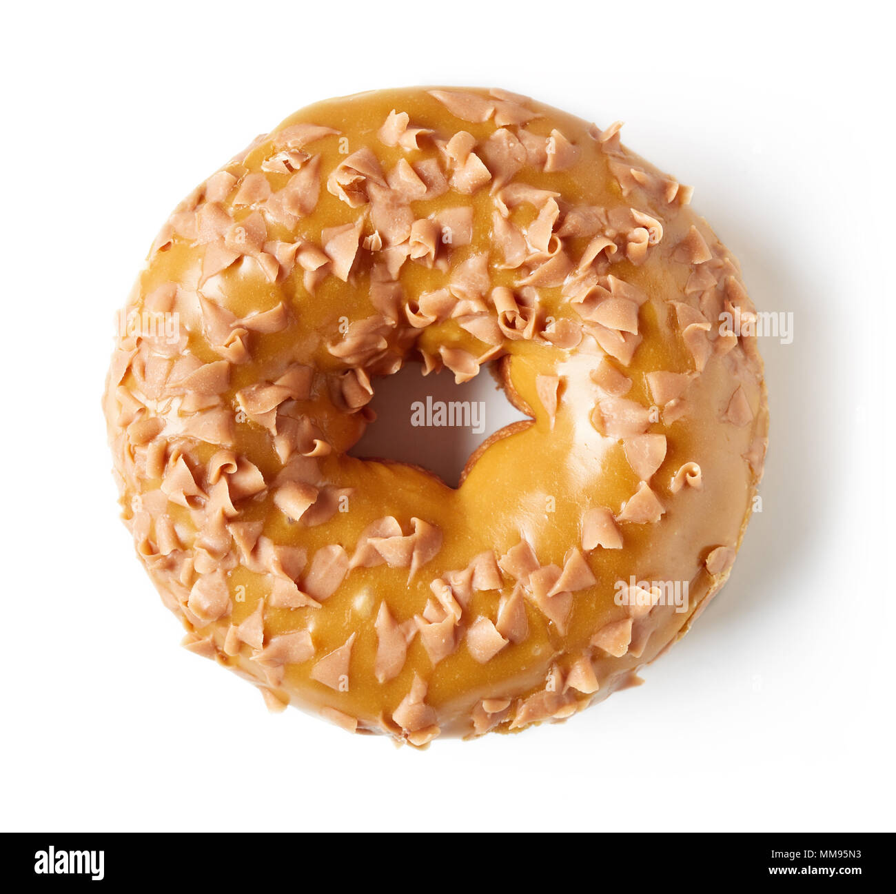 Chocolate donut isolated on white background, top view Stock Photo - Alamy