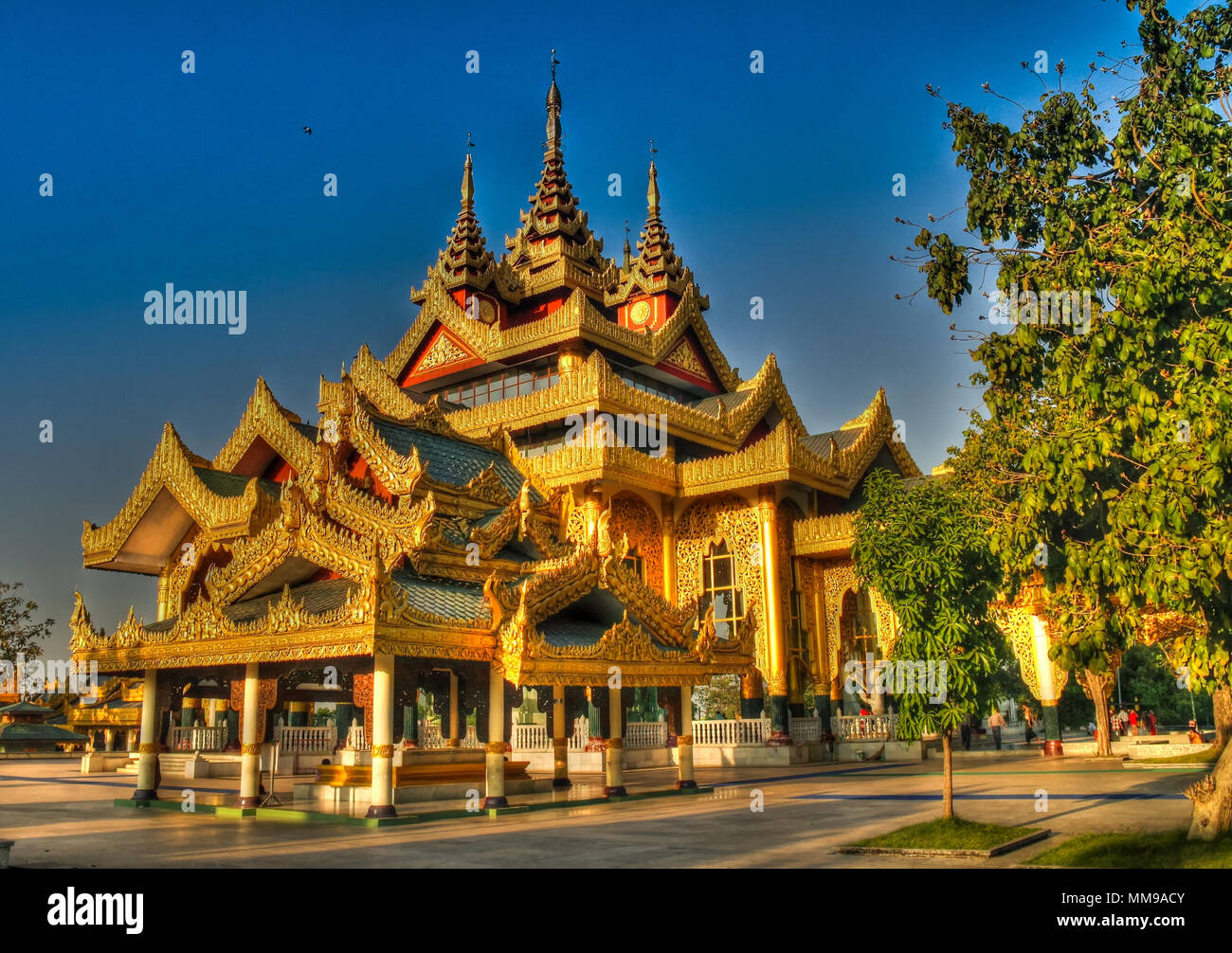 Exterior view of Chaukhtatgyi Buddha Temple, Yangon, Myanmar Stock