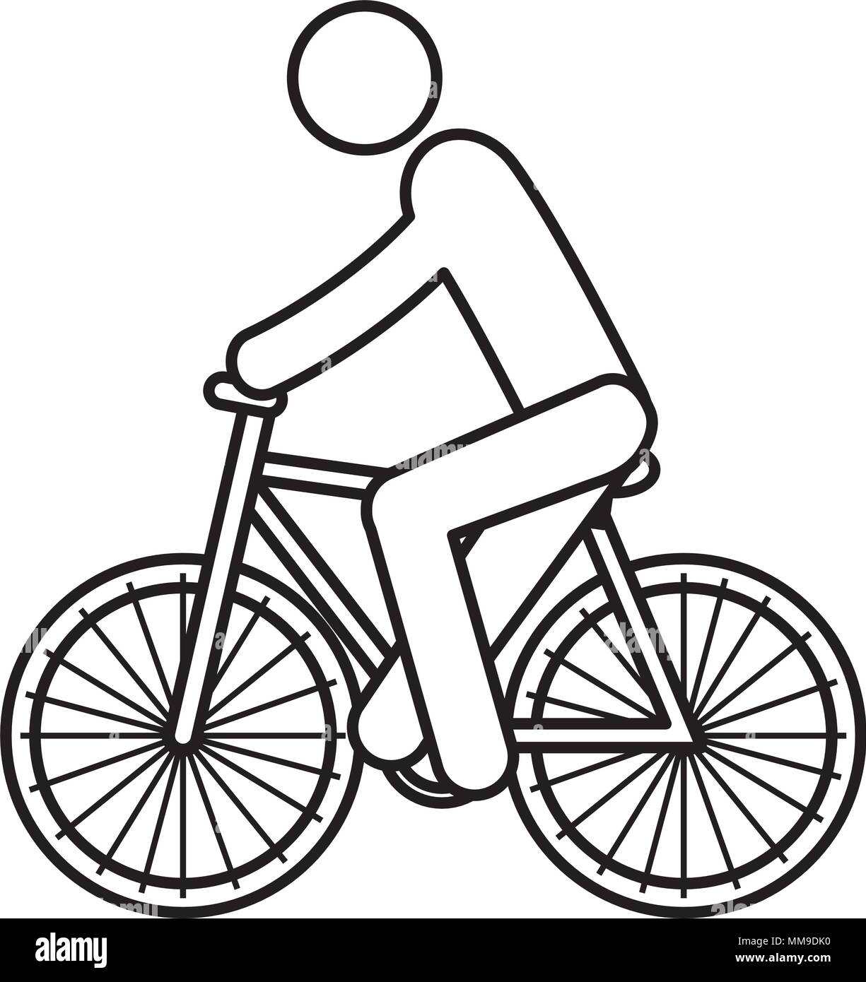 bicycle vehicle with human figure Stock Vector Image & Art - Alamy