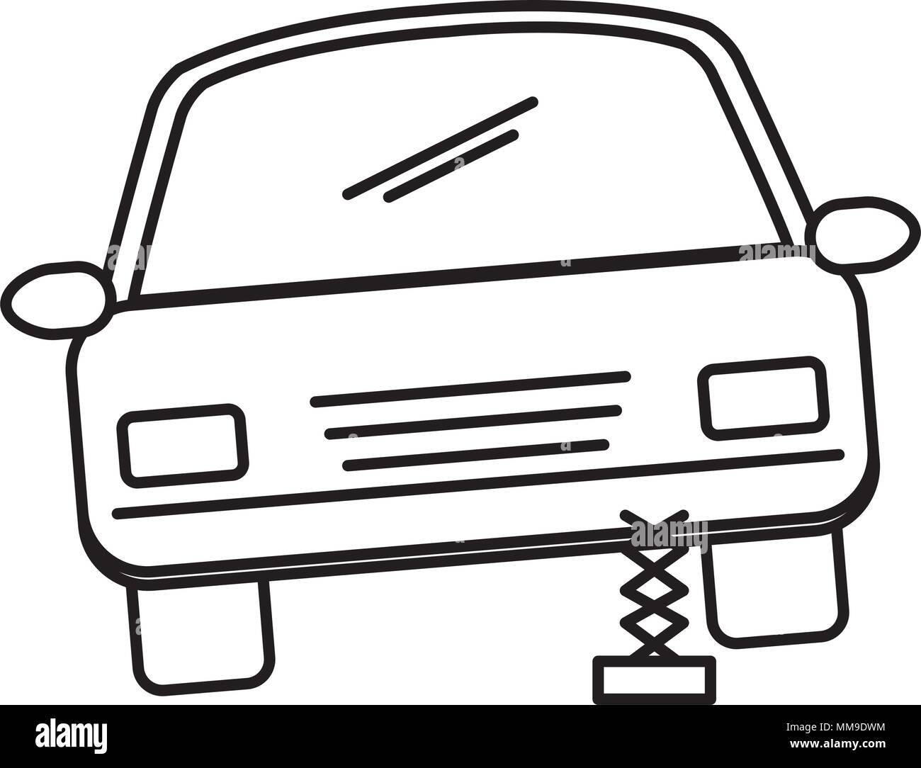 car sedan changing wheel Stock Vector Image & Art - Alamy
