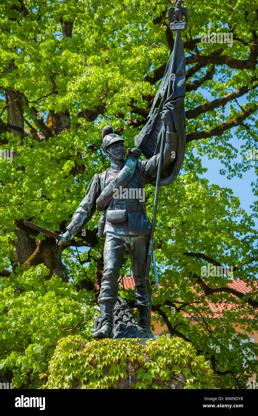 War Memorial, Grünwald, Munich, Upper Bavaria, Bavaria, Germany Stock Photo