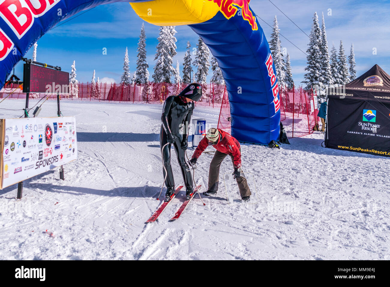 International Velocity races at the famous international ski resort of Sun Peaks in beautiful British Columbia, Canada Stock Photo